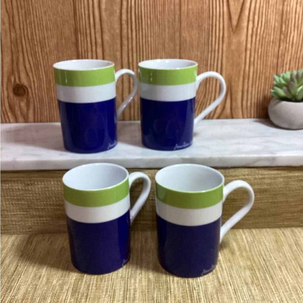 Johnathan Adler Blue and Green Ceramic Mug Set